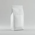 A plain, white, stand-up pouch is displayed against a neutral background. Made of a Royalty Free Stock Photo