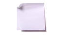 Plain white sticky post note isolated background