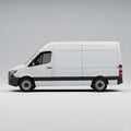 Plain white stylish mockup van placed against a plain white backdrop Royalty Free Stock Photo