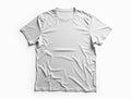 Plain white t-shirt displayed on a clean background emphasizing its texture and design for showcasing clothing options Royalty Free Stock Photo