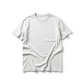 Plain white T-shirt displayed on a flat surface, showcasing its simple Royalty Free Stock Photo