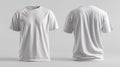 Plain white t-shirt front and back view on light background for apparel mockup. Royalty Free Stock Photo