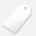 A plain white tag with a small hole at the top for attachment or hanging Royalty Free Stock Photo