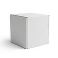 Plain White Cardboard Box with Corrugated Texture on White Background packaging shipping Royalty Free Stock Photo