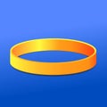 Plain yellow silicone wristband. Royalty Free Stock Photo