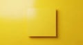 A plain yellow square panel casting a shadow on a yellow background object geometric Royalty Free Stock Photo