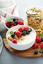 Plain yougurt with granola on side Royalty Free Stock Photo