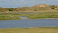 Plain in Zwin nature reserve , with creeks and dunes . Knokke, Belgium Royalty Free Stock Photo