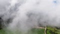 The Plaine des Cafres on Reunion Island filmed in clouds