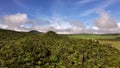 The Plaine des Cafres on Reunion Island seen from the sky