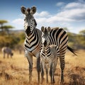 Plains Zebra with foal