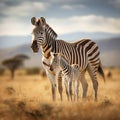 Plains Zebra with foal