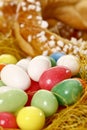 Plaited yeast wreath and sugar eggs