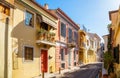 Plaka, Historical neighborhood in Athens, Greece. Residential Homes in a colorful street Royalty Free Stock Photo