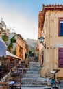 The Plaka neighbourhood in Athens. Royalty Free Stock Photo