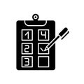 Plan adherence black glyph icon