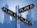 Plan A B or C Choice Showing Strategy Change 3d Illustration Royalty Free Stock Photo