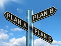 Plan A B or C Choice Showing Strategy Change Or Dilemma Royalty Free Stock Photo