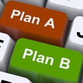 Plan A or B Choice Shows Strategy Or Change Royalty Free Stock Photo