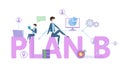 PLAN B. Concept table with keywords, letters and icons. Colored flat vector illustration on white background. Royalty Free Stock Photo