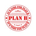Plan b round white stamp Royalty Free Stock Photo
