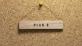 Plan b was written on a wooden surface. Wooden concept. Work and education, personal development Royalty Free Stock Photo