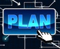 Plan Button Means Project Programme And Web Royalty Free Stock Photo