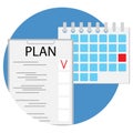 Plan calendar icon vector