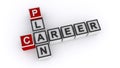 Plan career word block on white