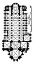 Plan of Cathedral at Mainz AD 976 vintage engraving