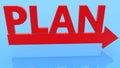 Plan concept with red arrow Royalty Free Stock Photo