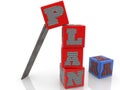 Plan A concept on toy red cubes with support Royalty Free Stock Photo