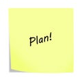 Plan 3d illustration post note reminder on white with clipping path Royalty Free Stock Photo