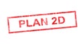 PLAN 2D red rectangular stamp Royalty Free Stock Photo