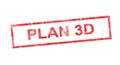 PLAN 3D red rectangular stamp Royalty Free Stock Photo