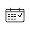 Plan the date of the icon vector. Isolated contour symbol illustration