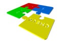 Plan Do Check Act - 3d render illustration of puzzles Royalty Free Stock Photo