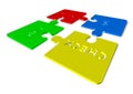 Plan Do Check Act - 3d render illustration of puzzles Royalty Free Stock Photo