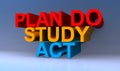 Plan do study act on blue Royalty Free Stock Photo