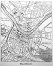 Plan of Dresden in the old book The Encyclopaedia Britannica, vol. 7, by C. Blake, 1877, Edinburgh