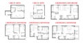 Plan floor apartments set. Royalty Free Stock Photo