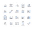 Plan line icons collection. Strategy, Blueprint, Framework, Design, Scheme, Outline, Proposal vector and linear