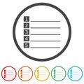 Plan list ring icon, color set