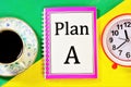 Plan A. the Main effectual action plan. Royalty Free Stock Photo