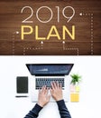 2019 plan with male using computer laptop.
