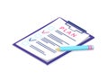 Plan on Page of Clipboard, Pen and Documentation