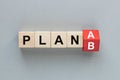 Plan A and Plan B. Different options, alternative choice. Strategy and planning. Business concept. Conceptual words Royalty Free Stock Photo