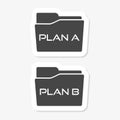 Plan A plan B file folder sticker Royalty Free Stock Photo