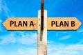 Plan A and Plan B, Right choice conceptual image Royalty Free Stock Photo