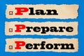 Plan Prepare Perform Concept